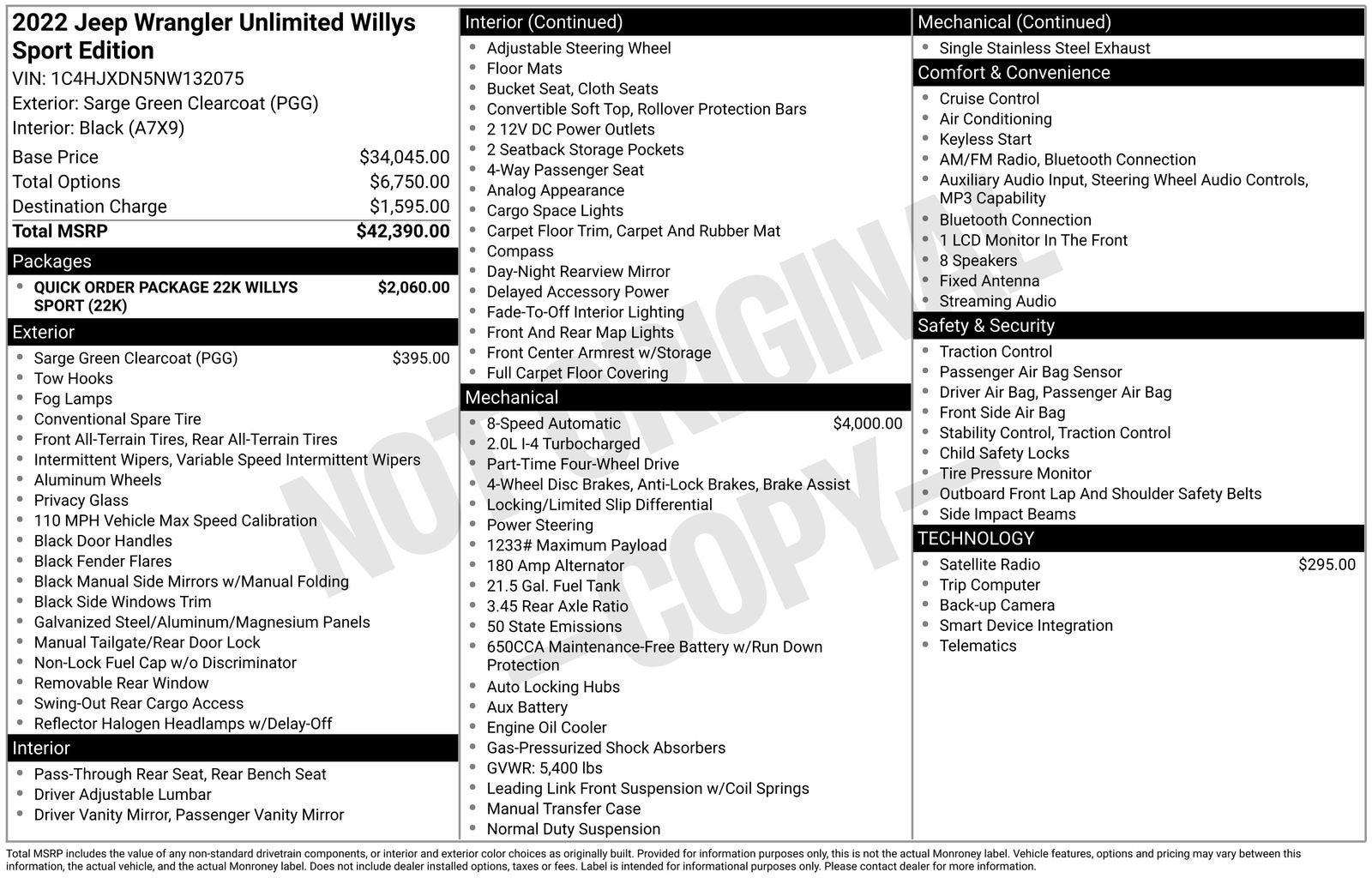 2022 Jeep Wrangler Unlimited Willys