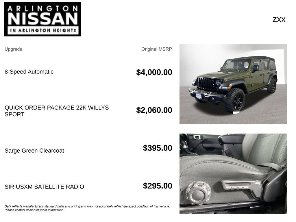 2022 Jeep Wrangler Unlimited Willys