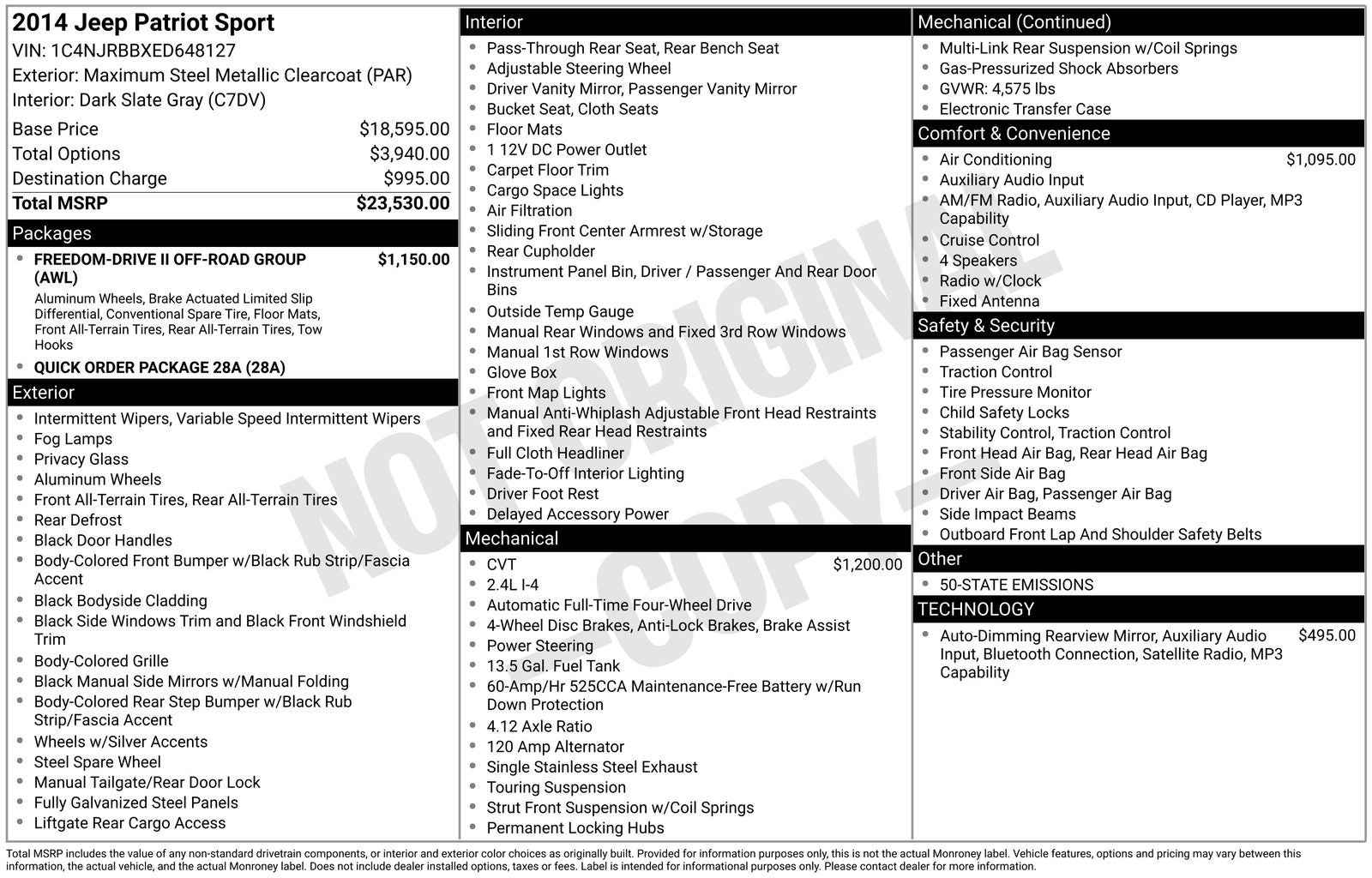 2014 Jeep Patriot Sport