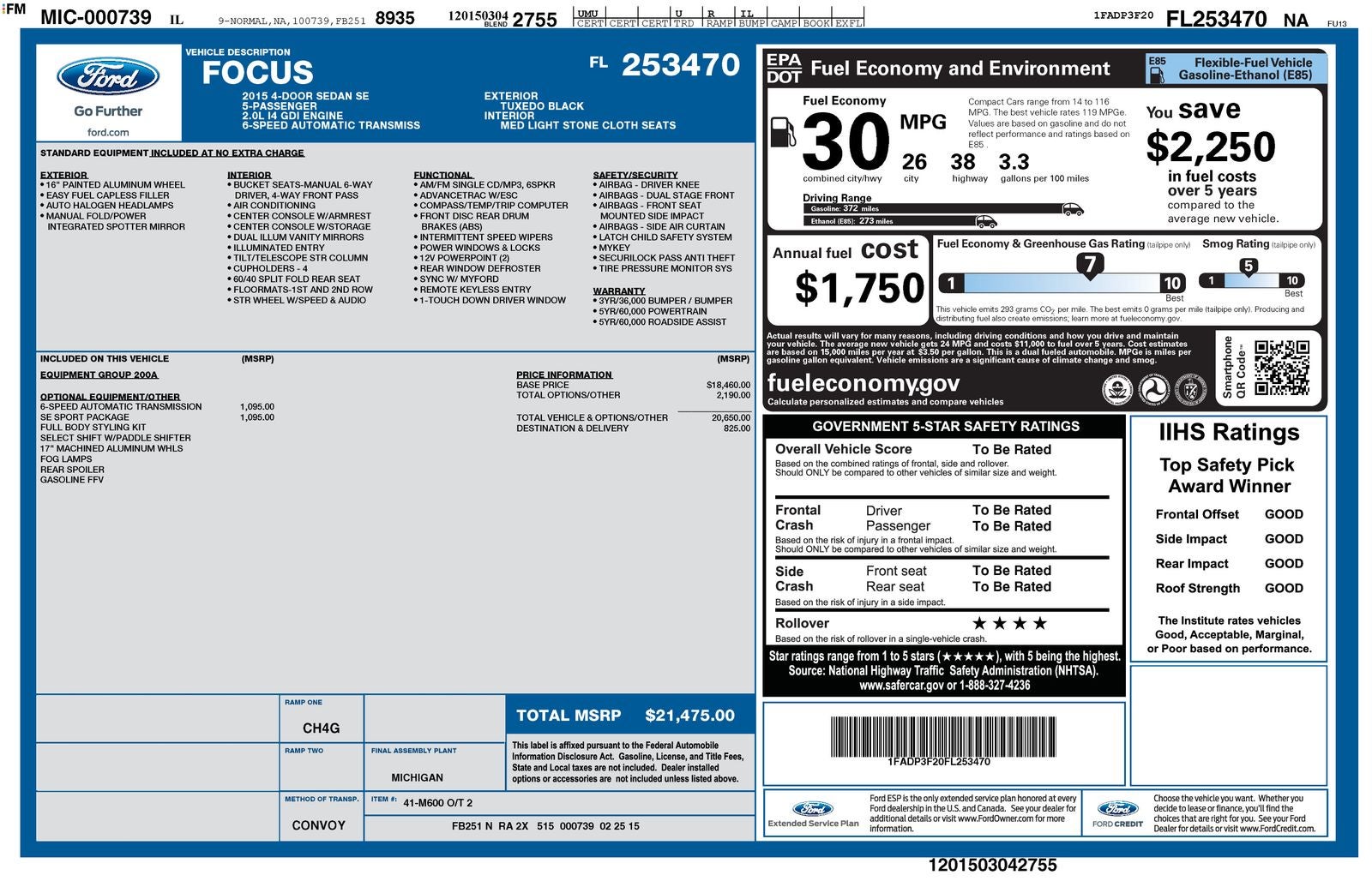 2015 Ford Focus SE