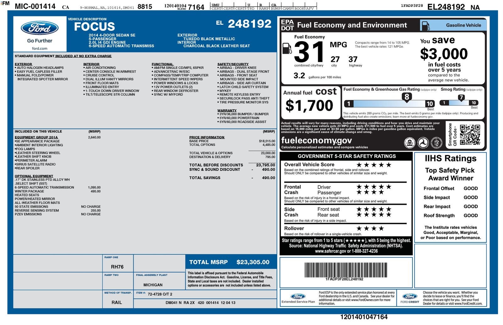 2014 Ford Focus SE