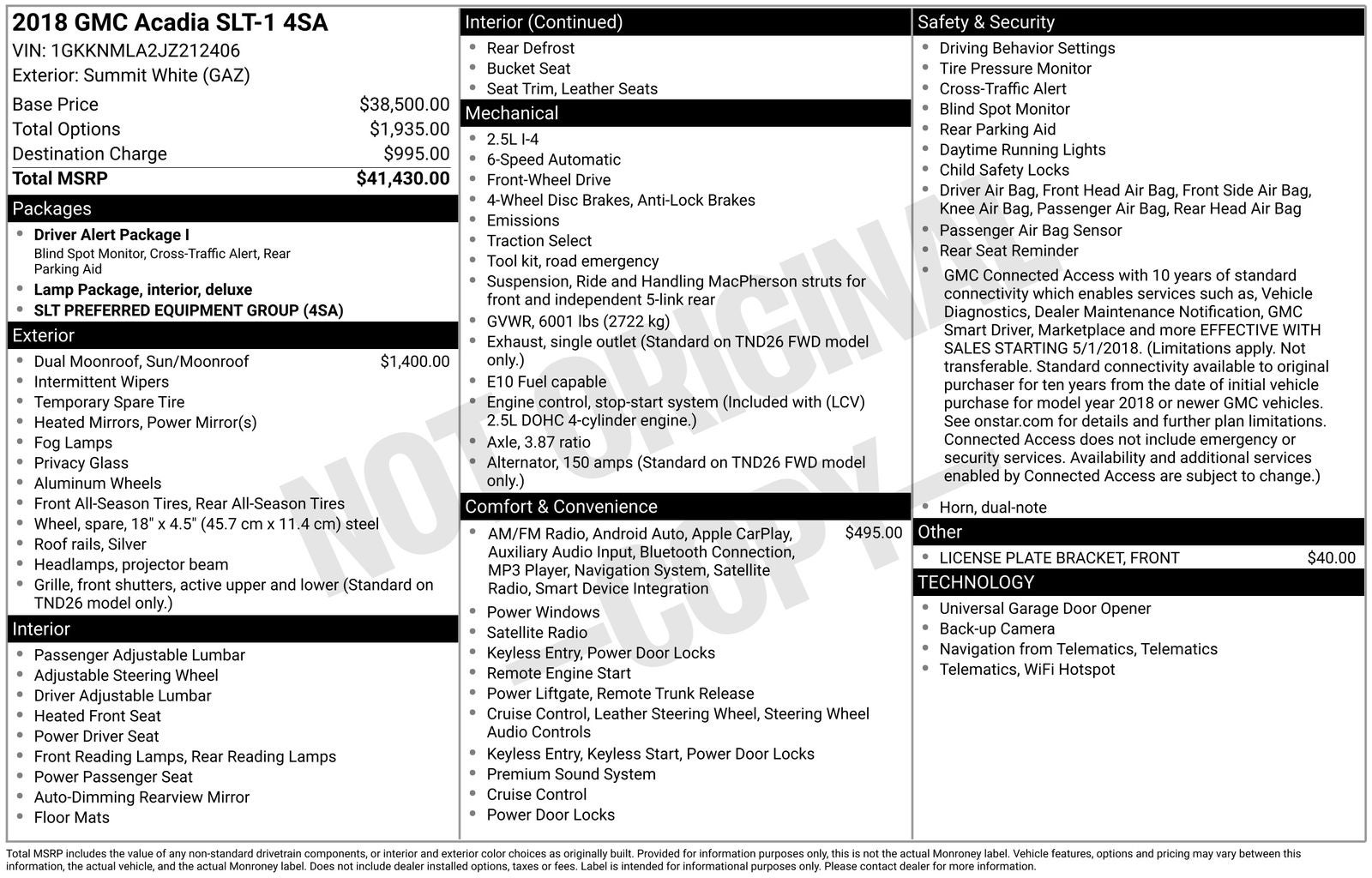 2018 GMC Acadia SLT-1