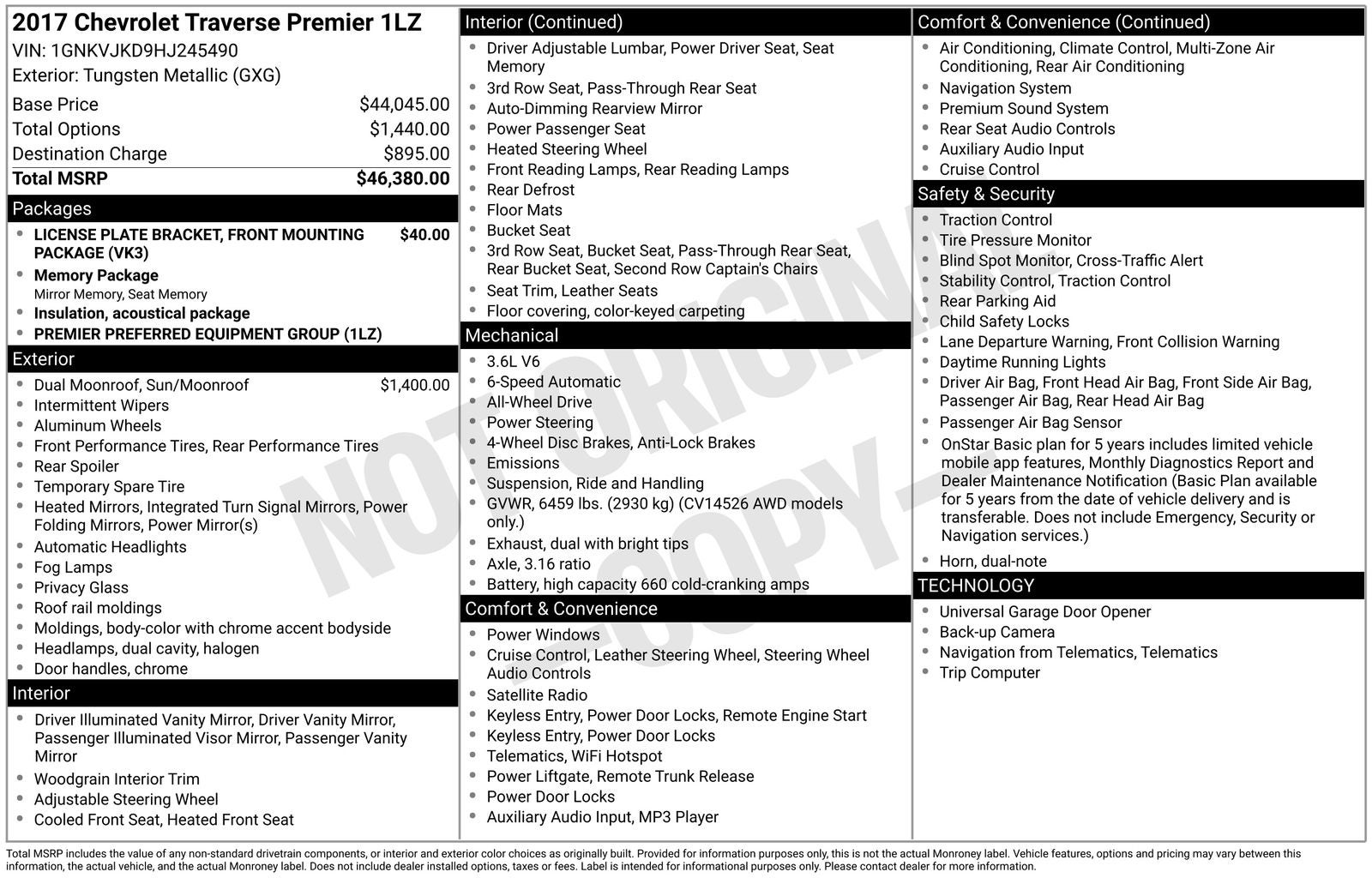 2017 Chevrolet Traverse Premier