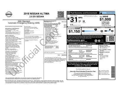2018 Nissan Altima 2.5 SV