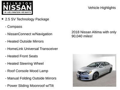 2018 Nissan Altima 2.5 SV