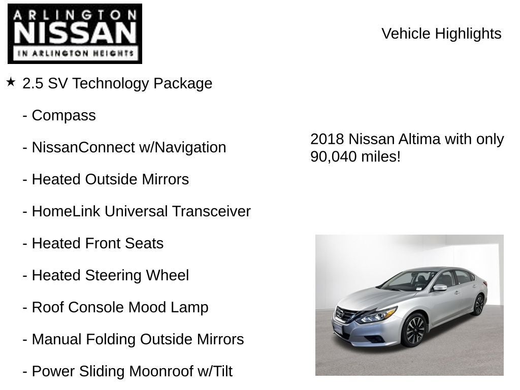 2018 Nissan Altima 2.5 SV