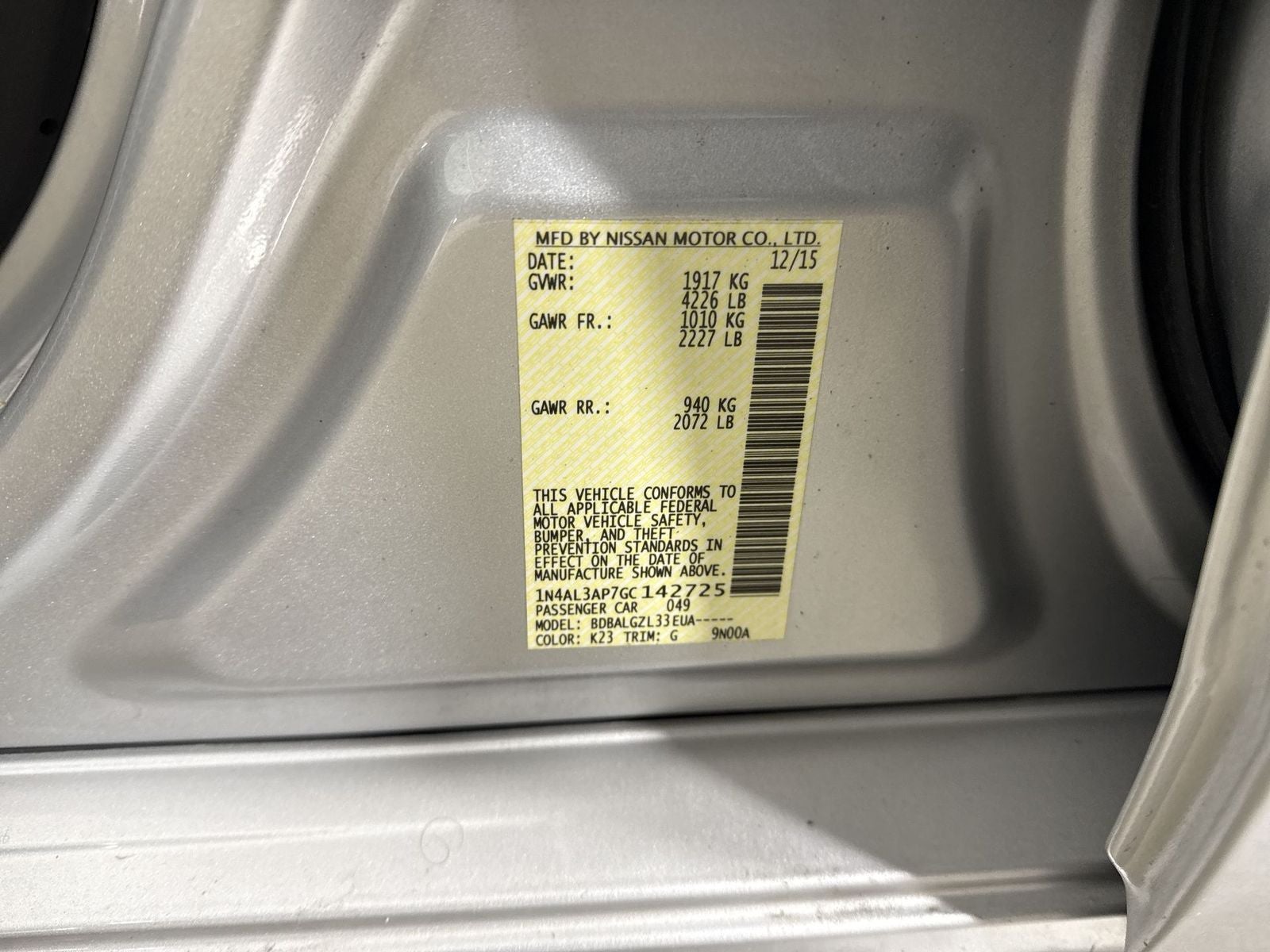 2016 Nissan Altima 2.5 S