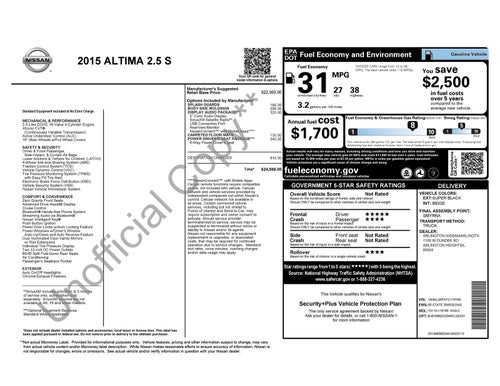 2015 Nissan Altima 2.5 S