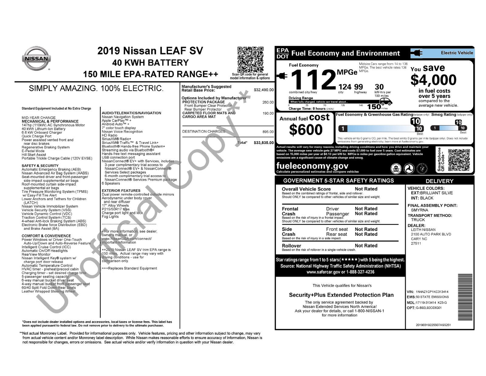 2019 Nissan Leaf SV