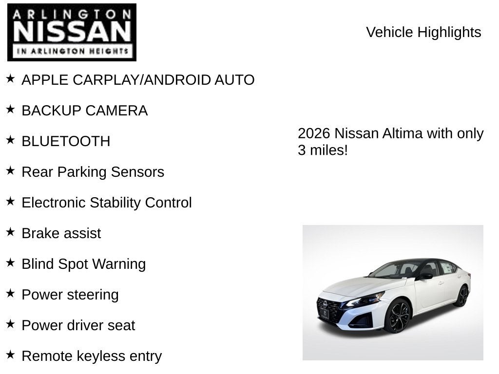 2026 Nissan Altima 2.5 SR