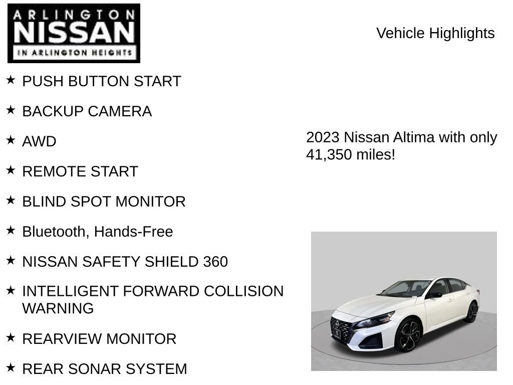 2023 Nissan Altima 2.5 SR