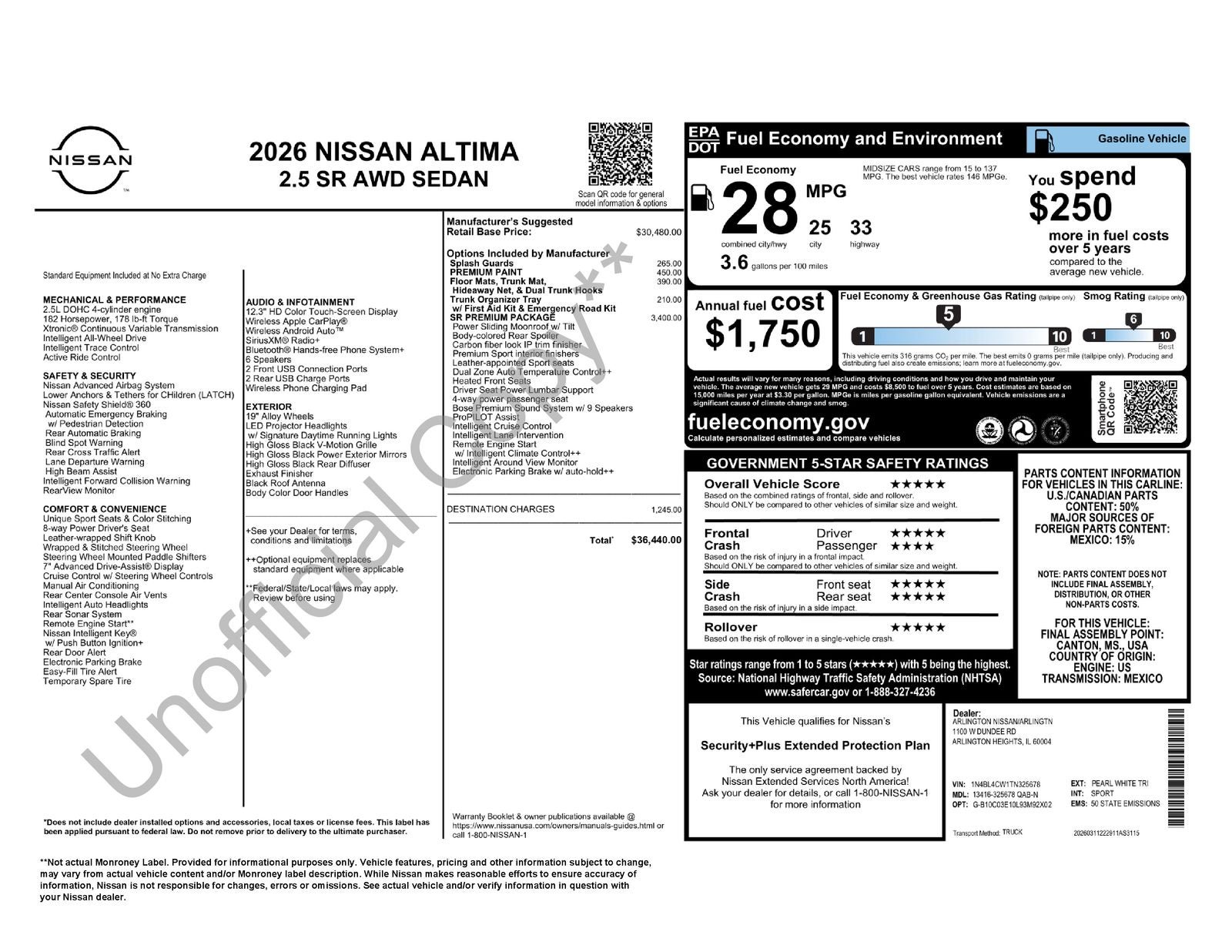 2026 Nissan Altima 2.5 SR