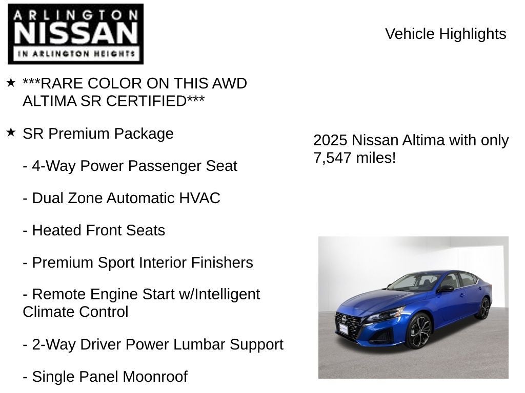 2025 Nissan Altima 2.5 SR