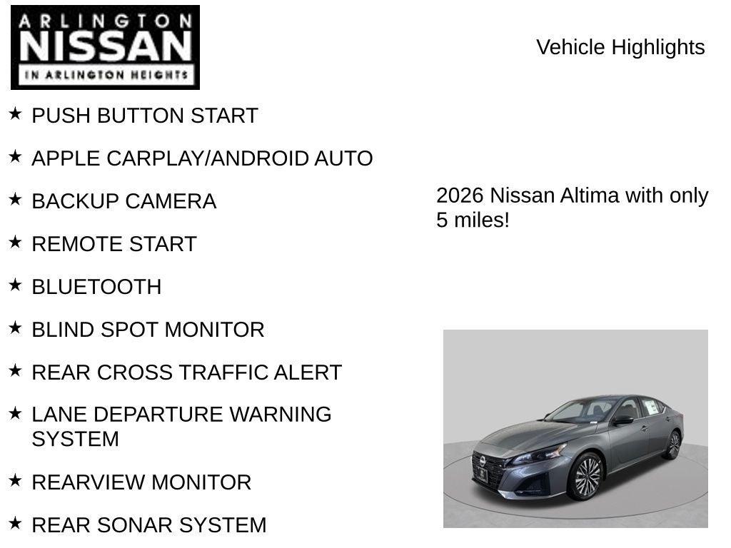 2026 Nissan Altima 2.5 SV
