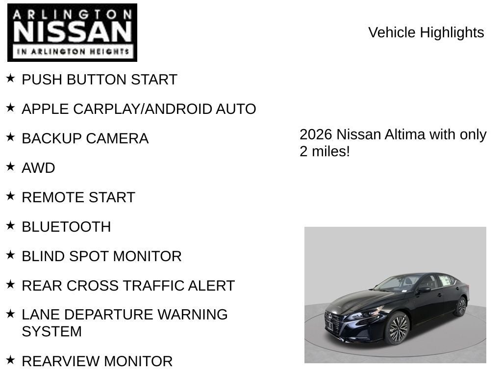 2026 Nissan Altima 2.5 SV