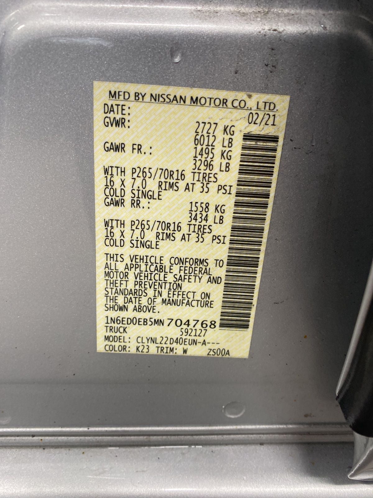 2021 Nissan Frontier SV