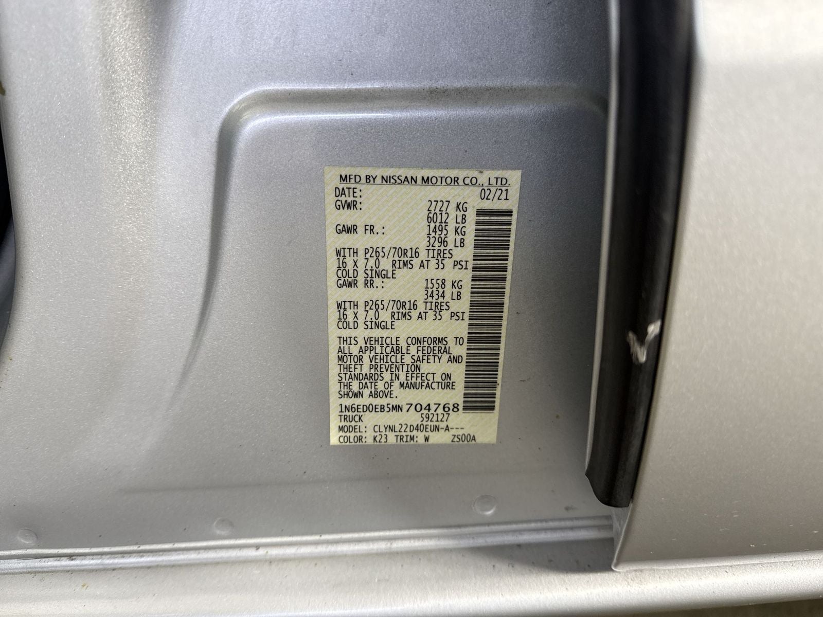 2021 Nissan Frontier SV