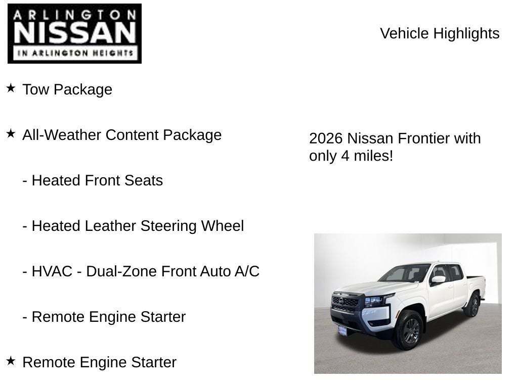 2026 Nissan Frontier SV