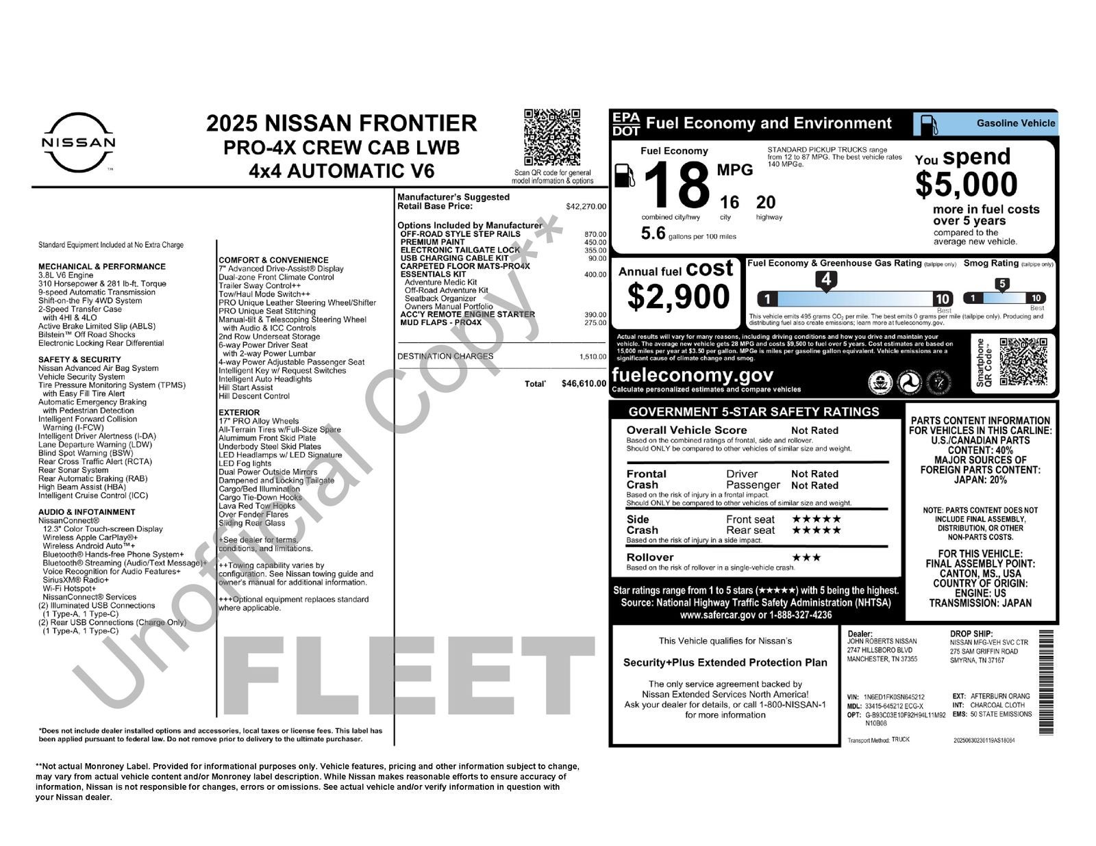 2025 Nissan Frontier PRO-4X Long Bed