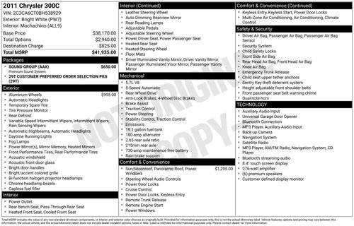 2011 Chrysler 300C Base