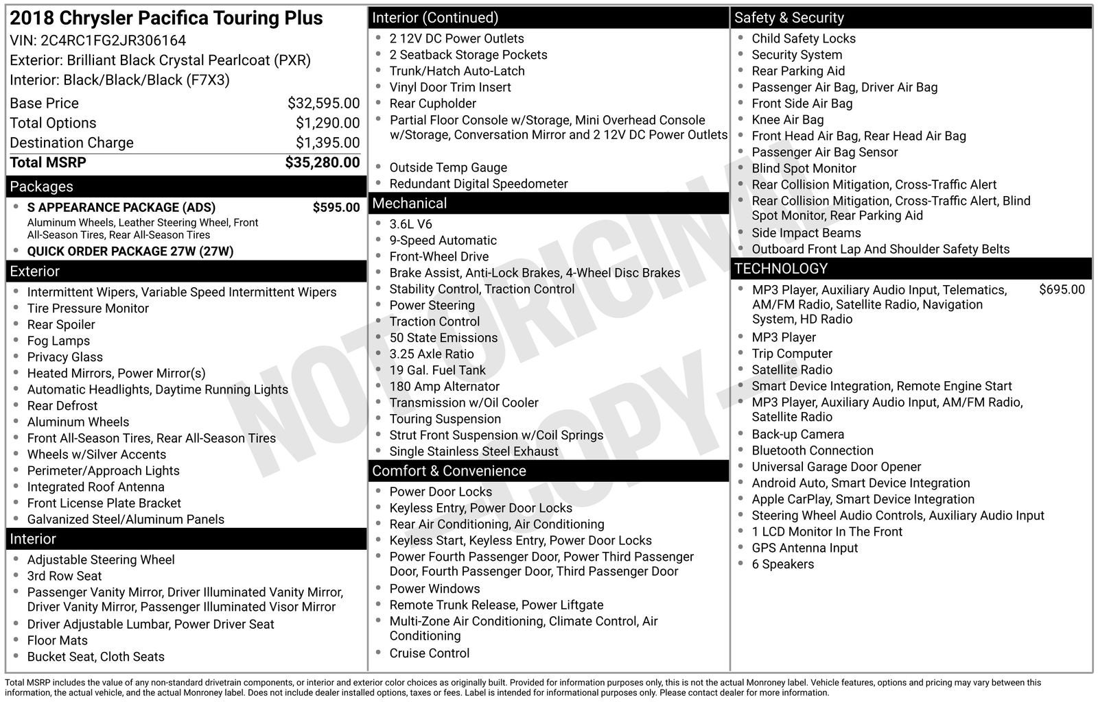 2018 Chrysler Pacifica Touring Plus