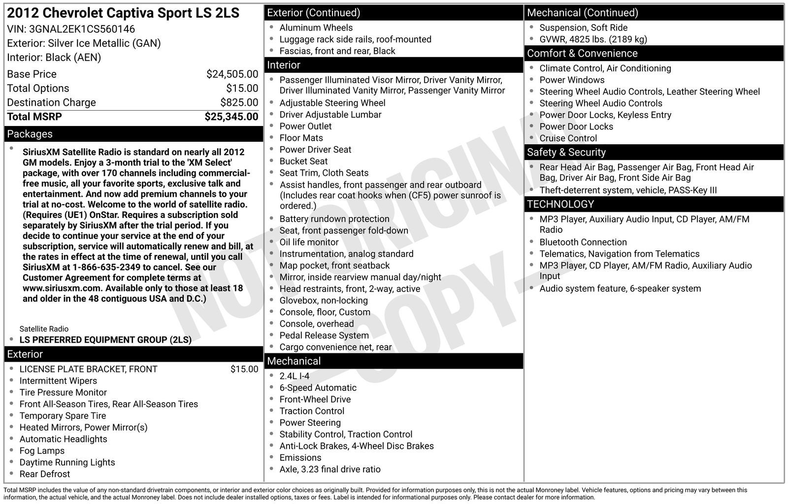 2012 Chevrolet Captiva Sport 2LS 2LS