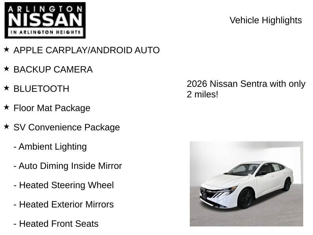 2026 Nissan Sentra SV