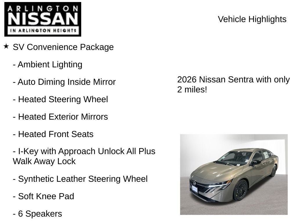 2026 Nissan Sentra SV