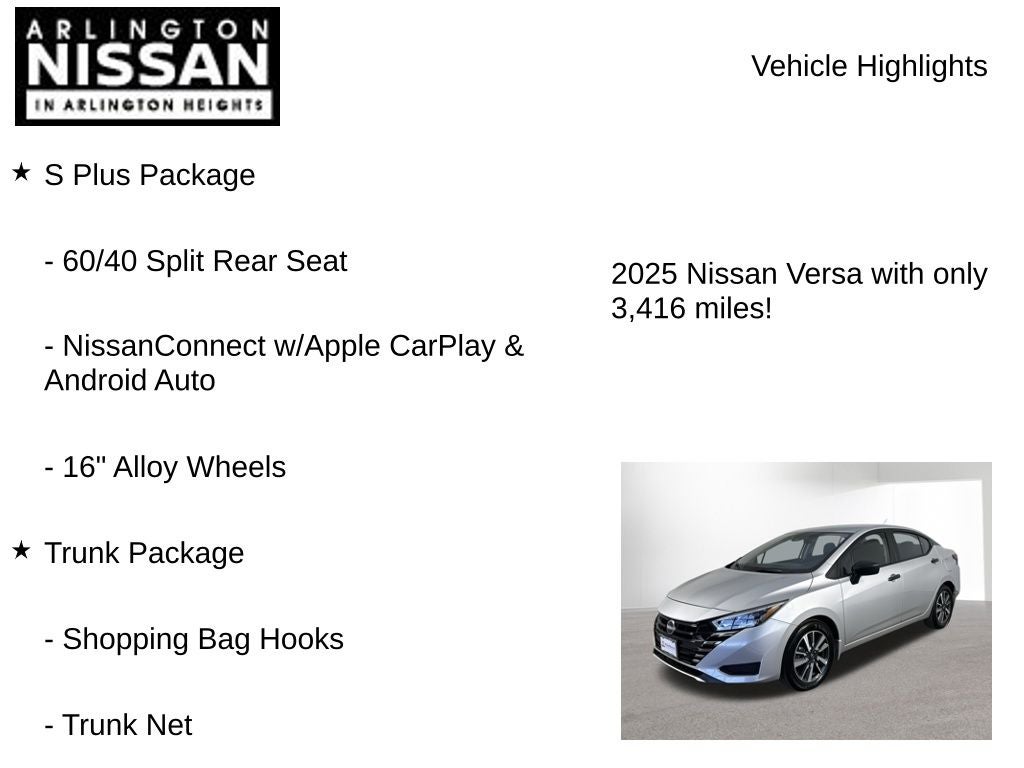 2025 Nissan Versa 1.6 S