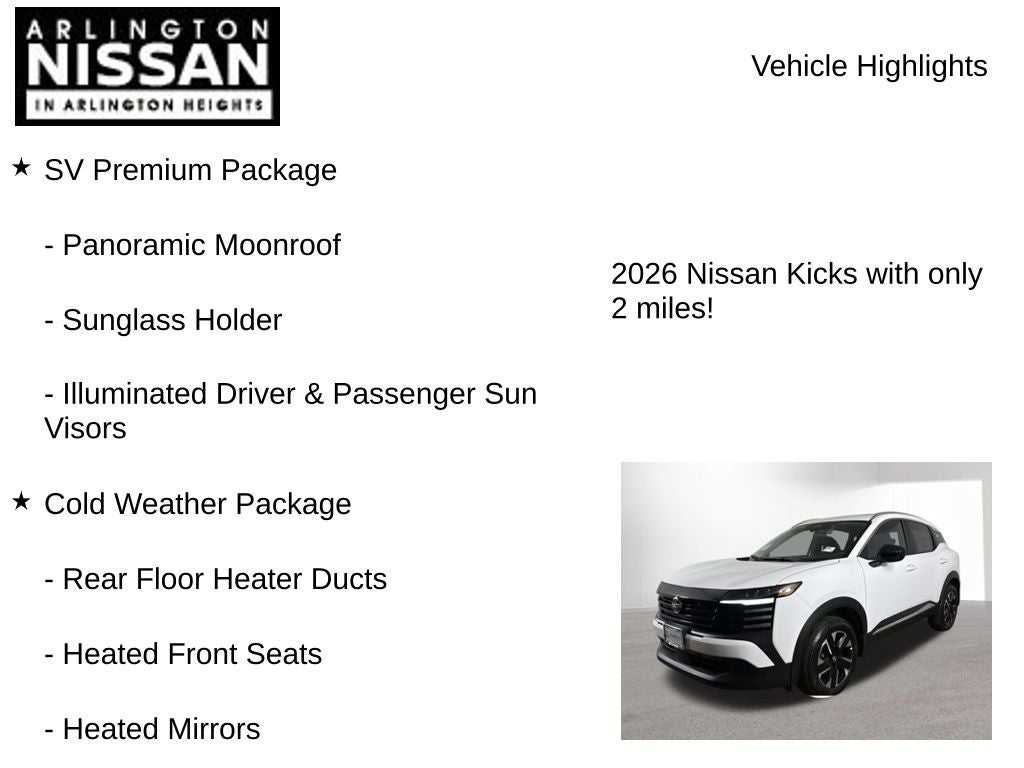 2026 Nissan Kicks SV