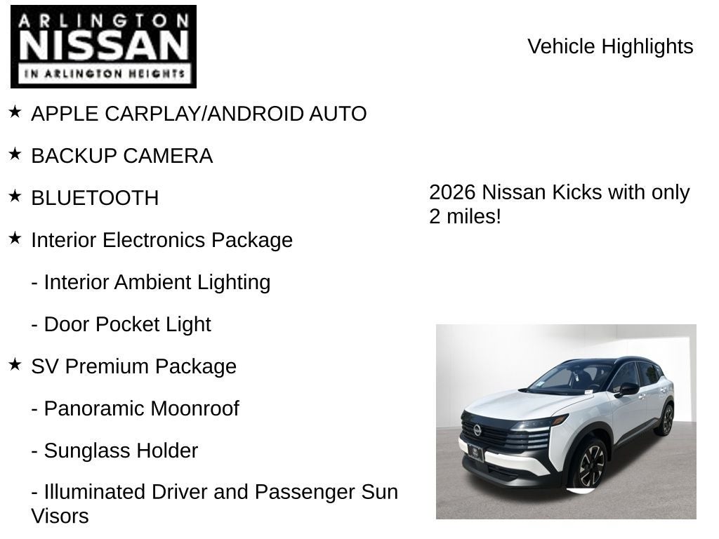 2026 Nissan Kicks SV