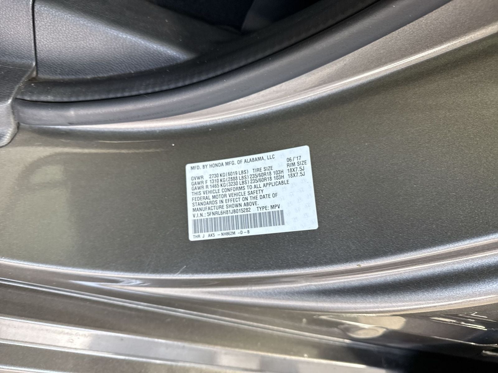 2018 Honda Odyssey Touring