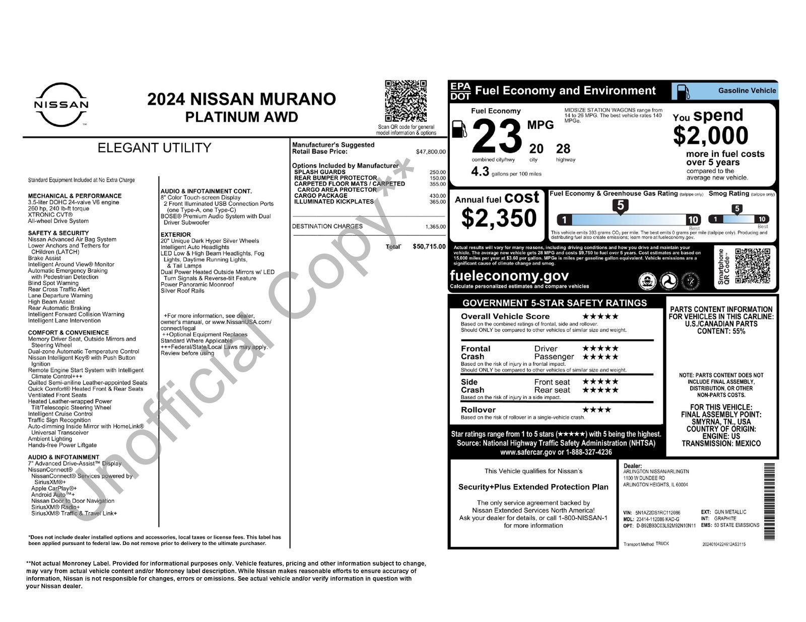 2024 Nissan Murano Platinum