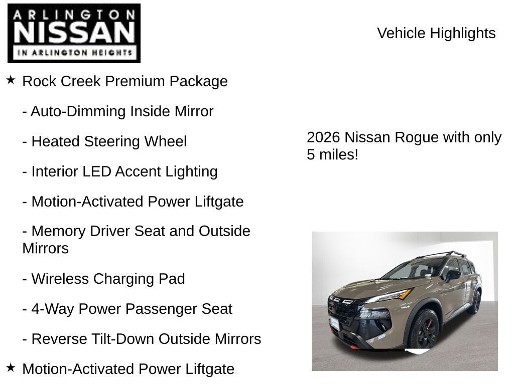 2026 Nissan Rogue Rock Creek