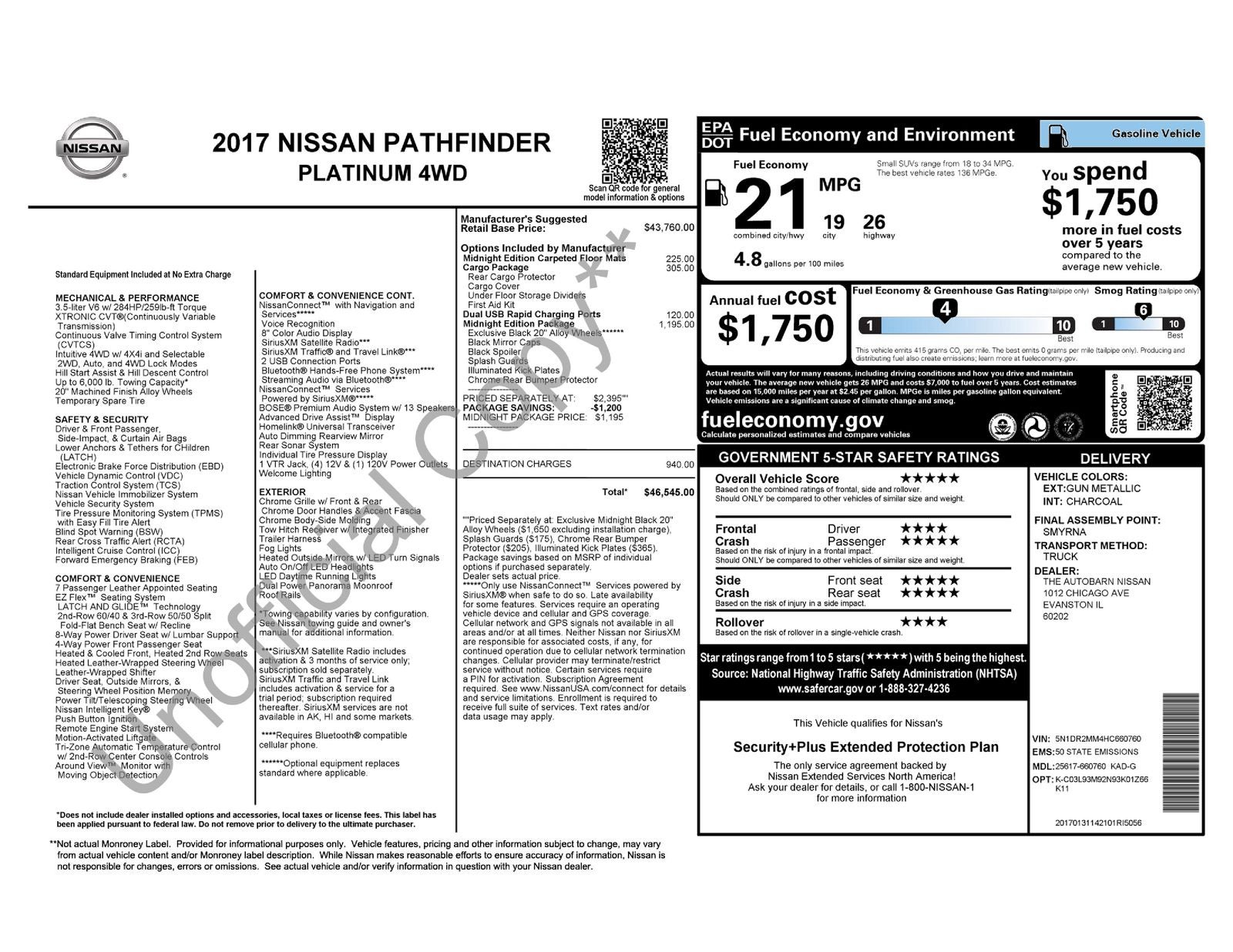 2017 Nissan Pathfinder Platinum