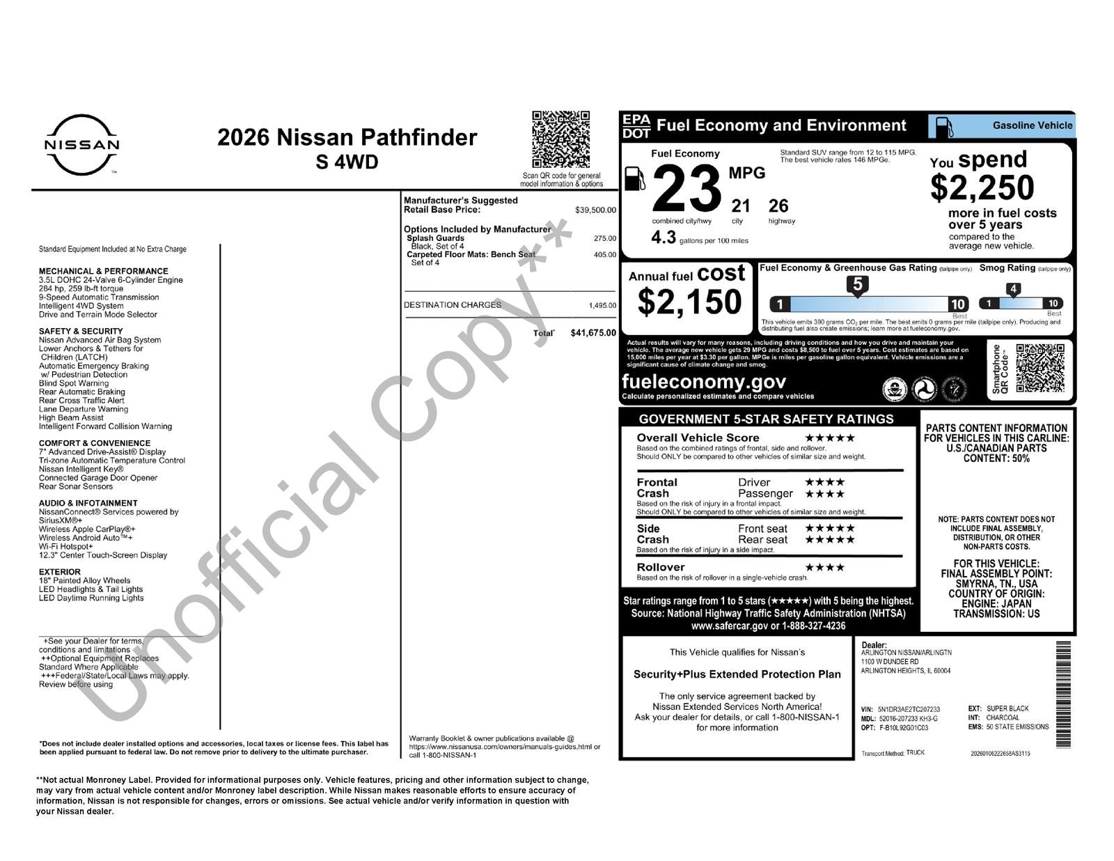 2026 Nissan Pathfinder S