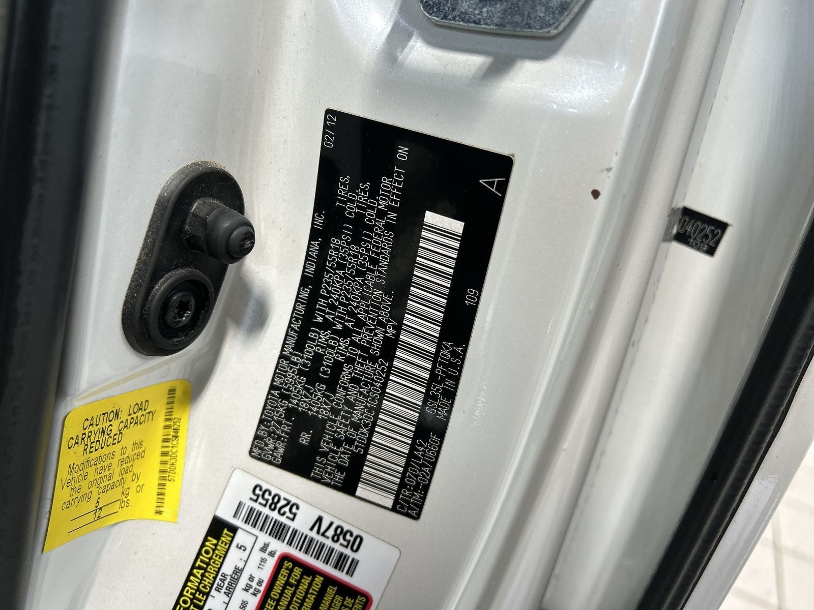 2012 Toyota Sienna Limited 7 Passenger