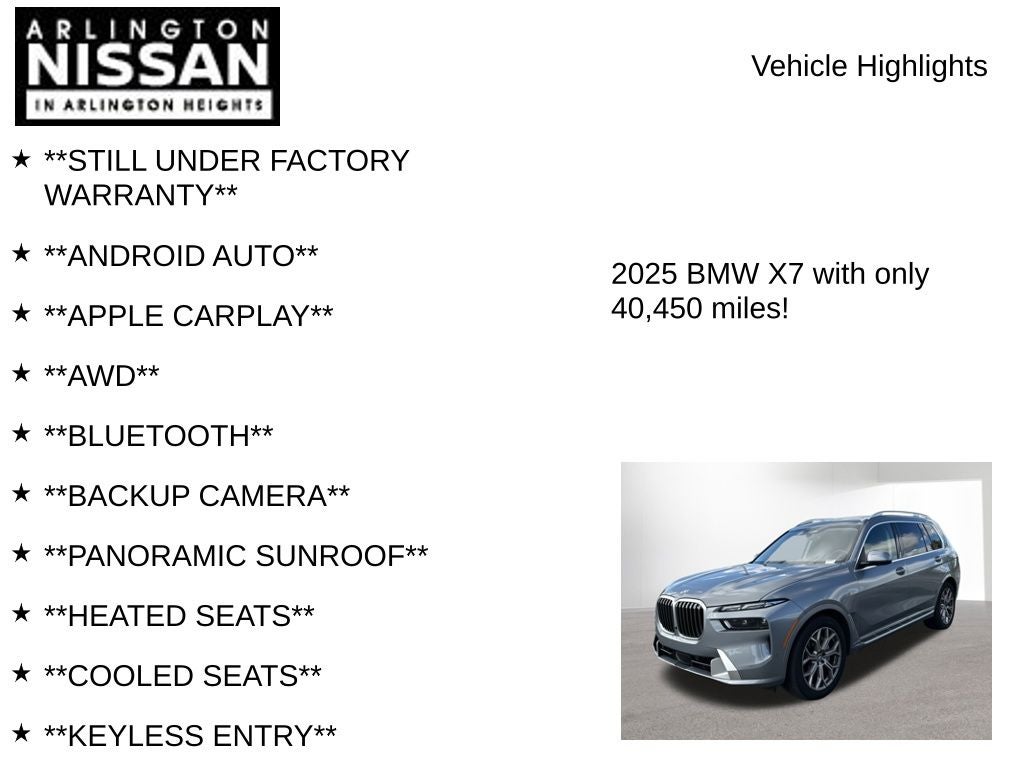2025 BMW X7 xDrive40i