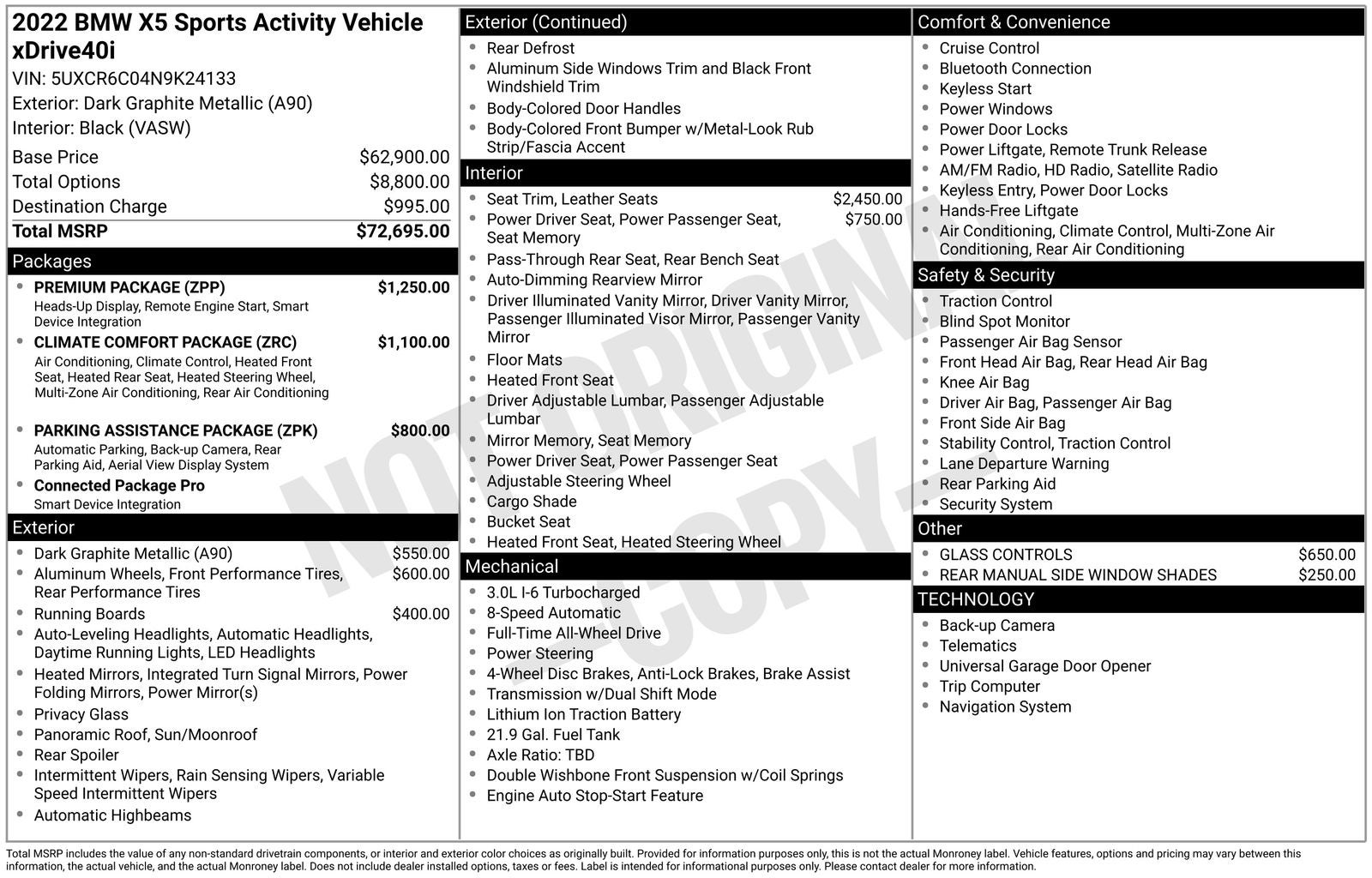 2022 BMW X5 xDrive40i Premium Package