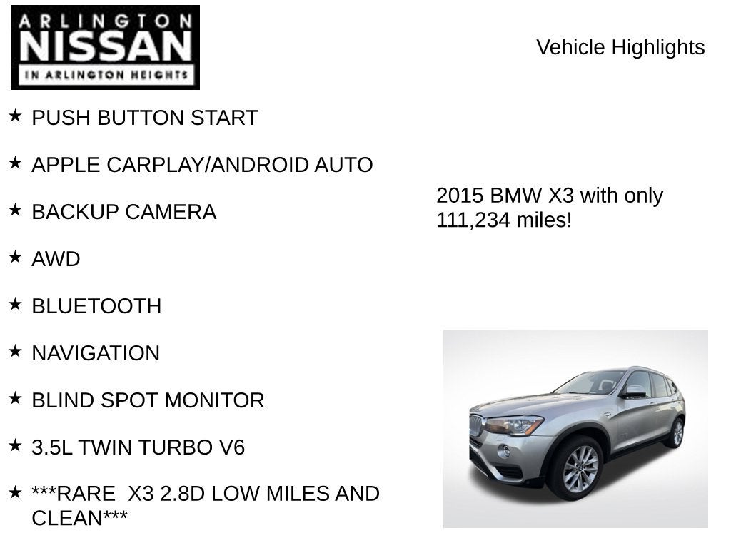 2015 BMW X3 xDrive28d