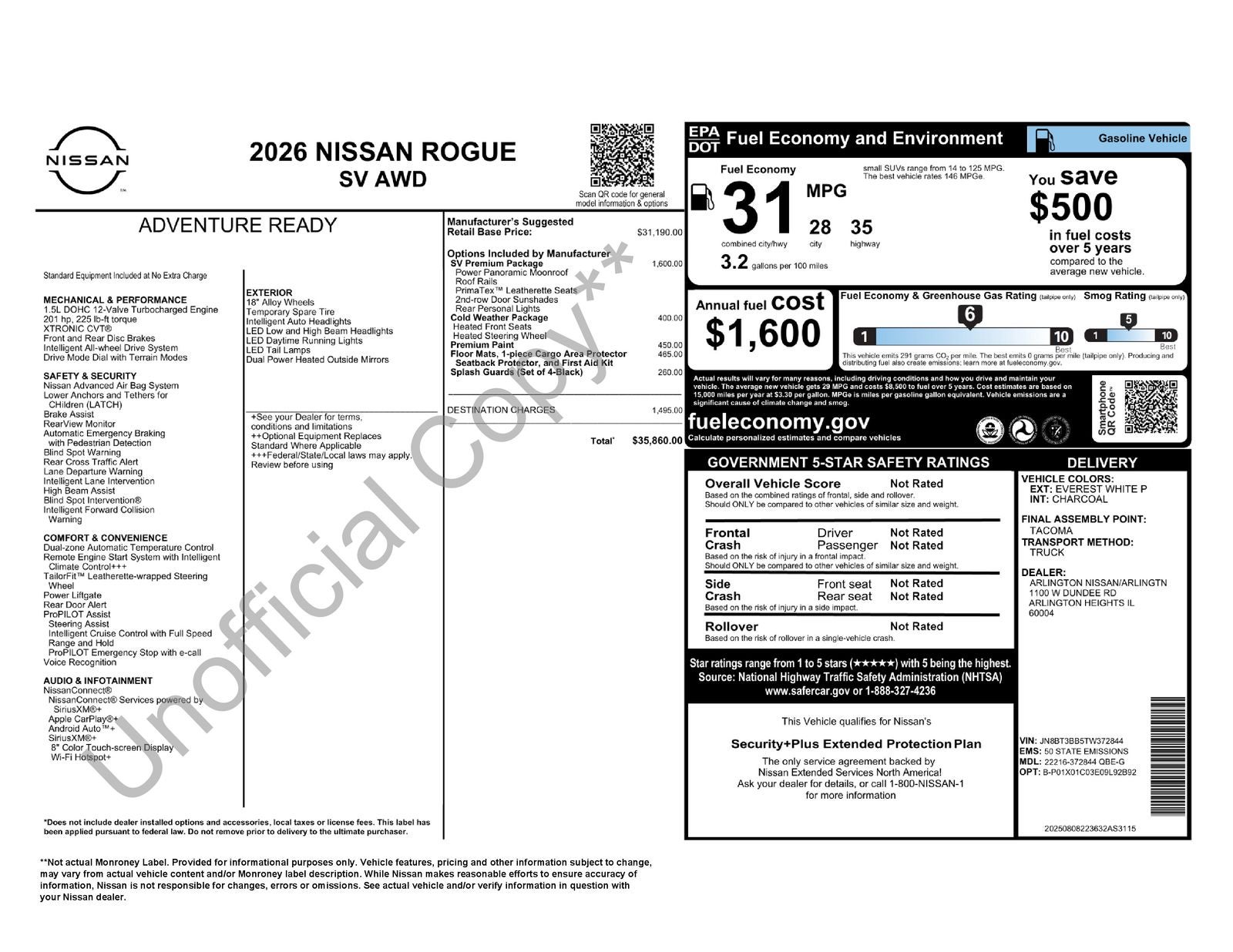 2026 Nissan Rogue SV