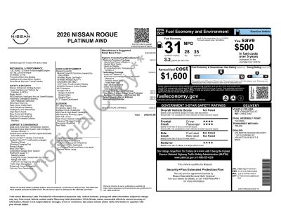 2026 Nissan Rogue Platinum
