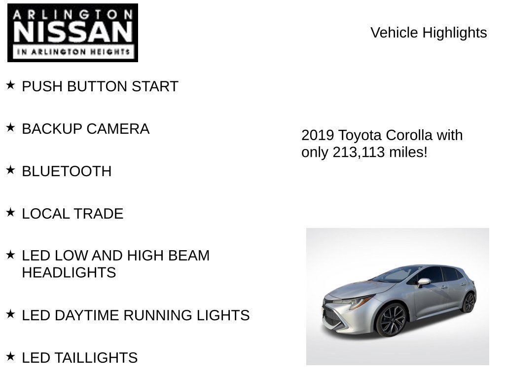 2019 Toyota Corolla Hatchback XSE