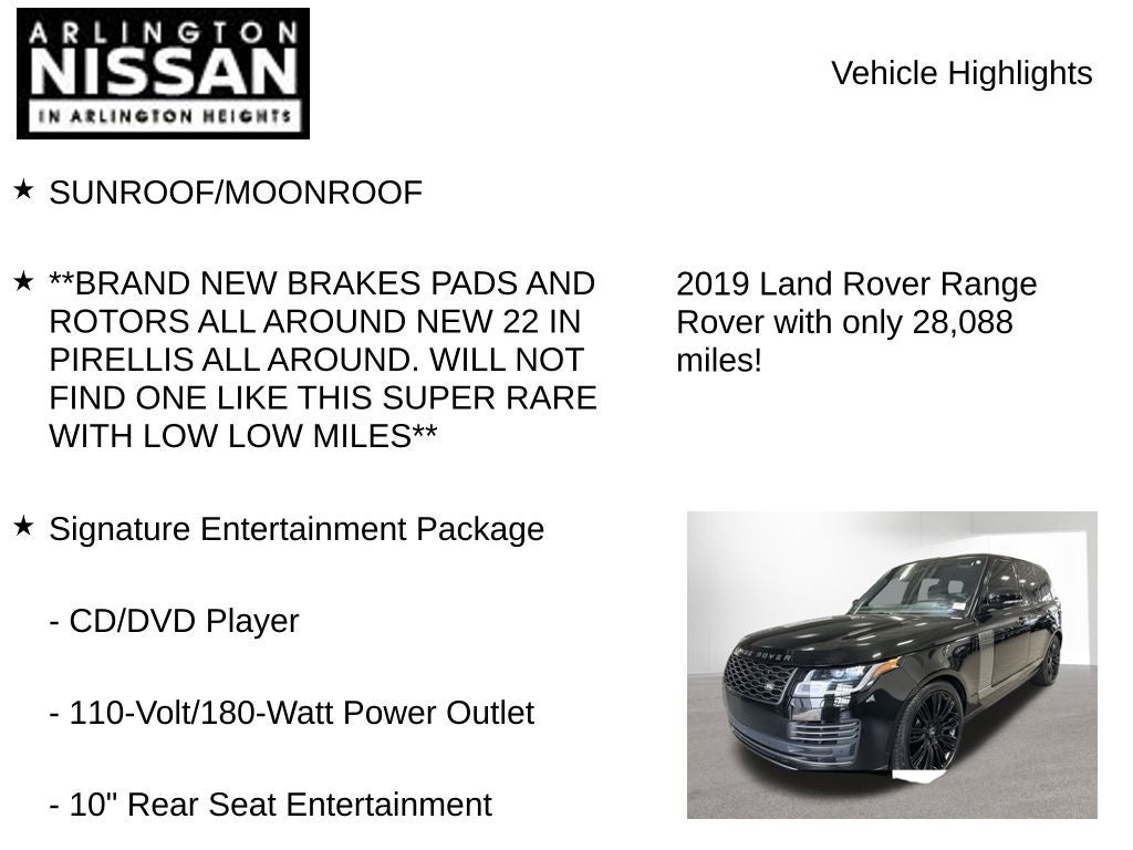 2019 Land Rover Range Rover 5.0L V8 Supercharged Autobiography