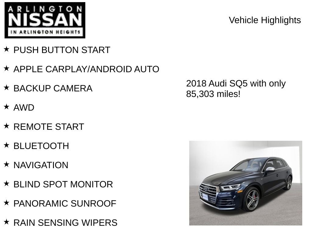 2018 Audi SQ5 3.0T Prestige quattro