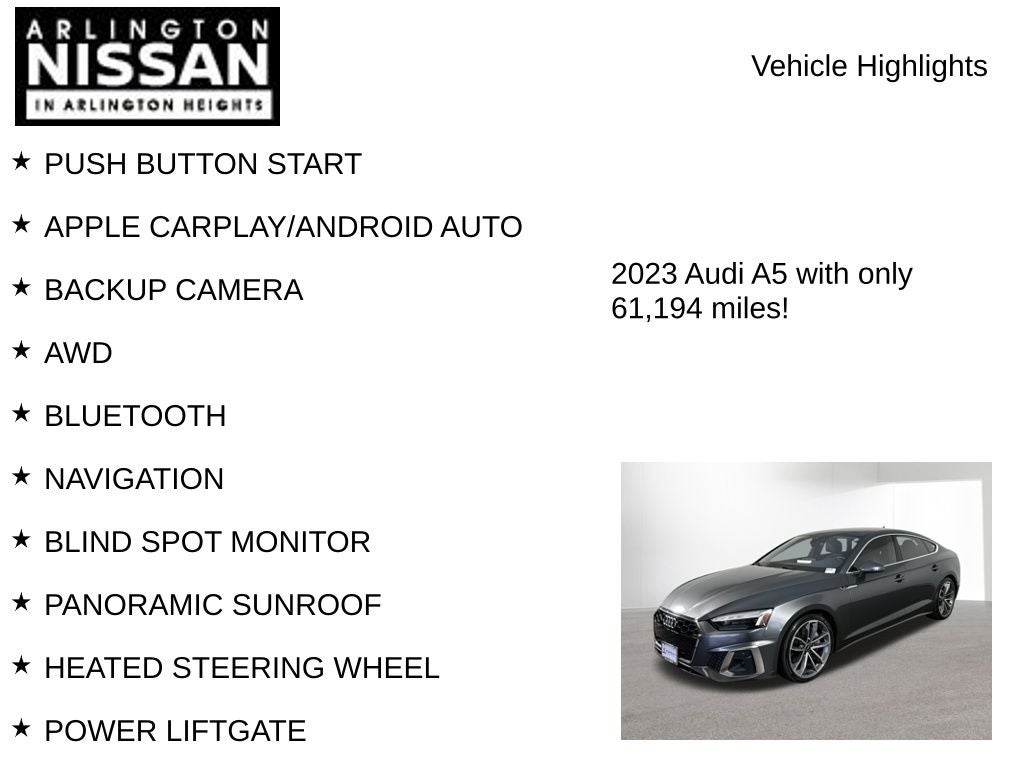 2023 Audi A5 Sportback 45 S line Premium Plus quattro
