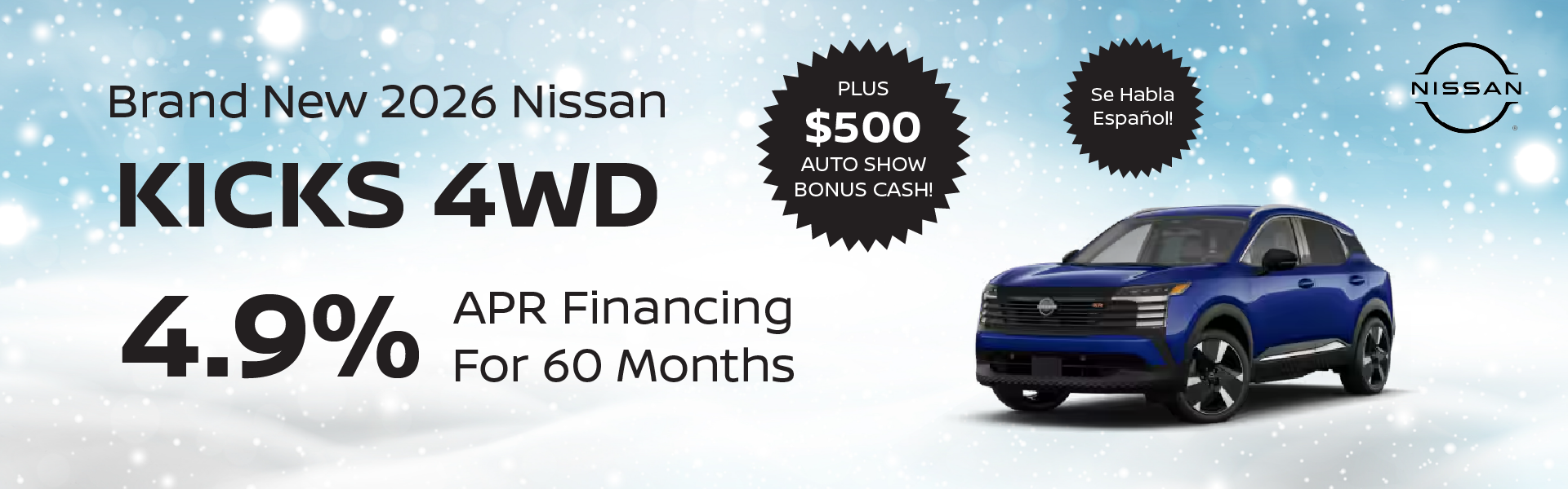 Brand New 2026 Nissan KICKS 4WD