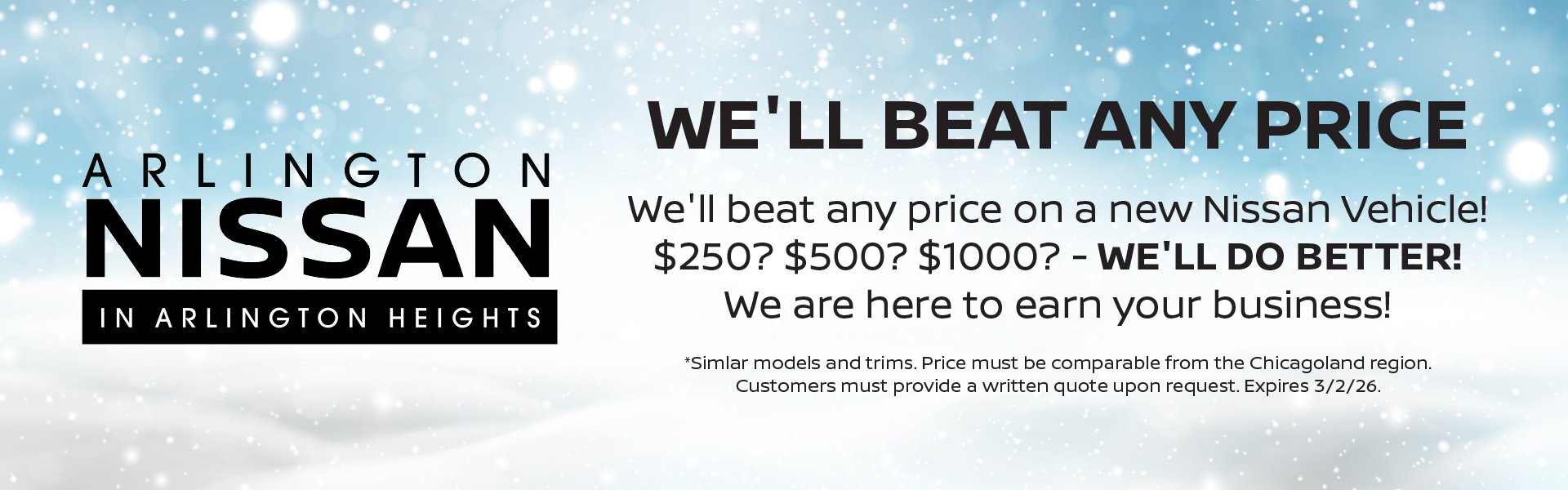 WE'LL BEAT ANY PRICE